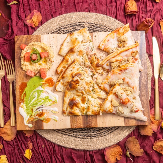 Chicken Shawarma Naan Pizza.