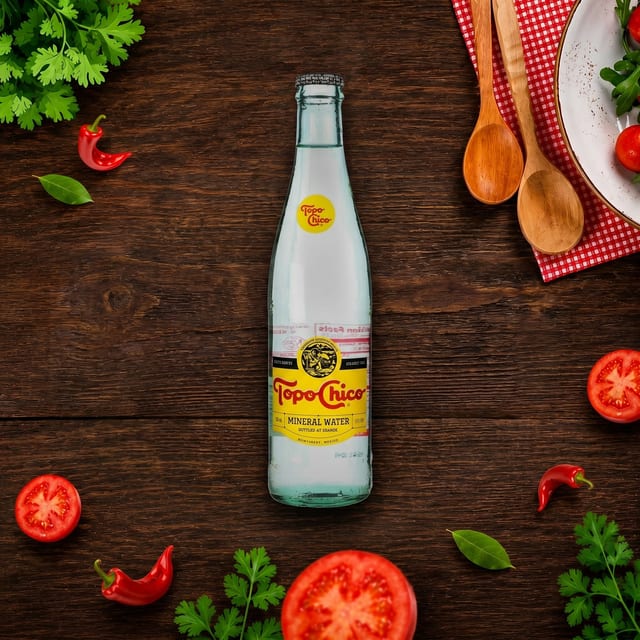 Topo Chico Mineral Water.
